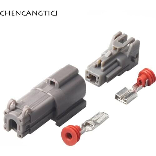 2 Sets 1 Pin Way Auto Electric Connector Headlight Wiring Harness Cable Socket For Mitshubishi Canter Light Truck 7222-6214-40