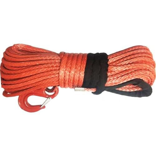 10mm x 30m 3/8" x 100' Synthetic Winch Line With Hook For 4x4 4WD ATV OFF-ROAD