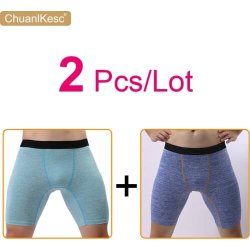 2 Pcs/Lot Mens Large Size Boxers Lengthen Anti Abrasion Leg Underwear Sports Running Cycling Soft And Comfortable Shorts