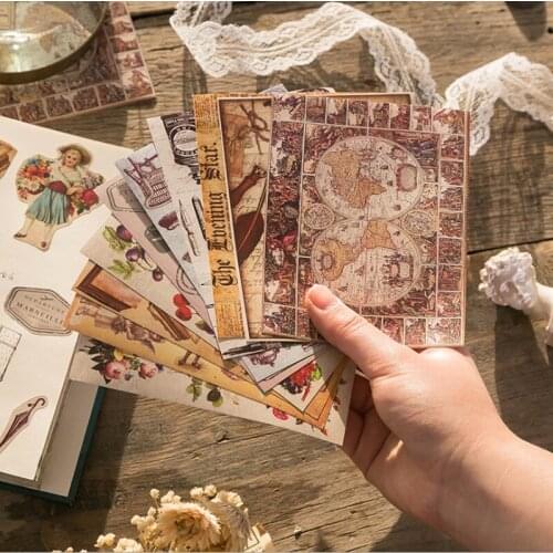 20pack wholesale Retro Handbook Sticker Series Diary Plan Sheet Cut DIY Sticker Scrapbook Hand Cut 125*95mm