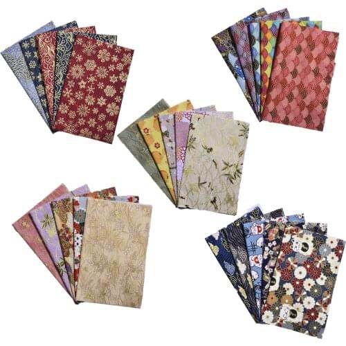 5PCS Japanese Bronzing Pure Cotton Patchwork Breathable Soft DIY Sewing Fabric For Clothes, Quilts, Pillowcases,tablecloths Craf