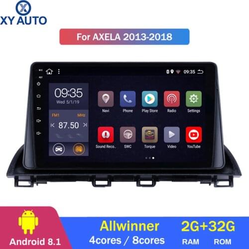 9 inch 2.5D IPS HD multi-touch screen Android8.1 2G RAM 32G ROM NAVI for Mazda 3 Axela 2013-2018 with Bluetooth USB WIFI SWC