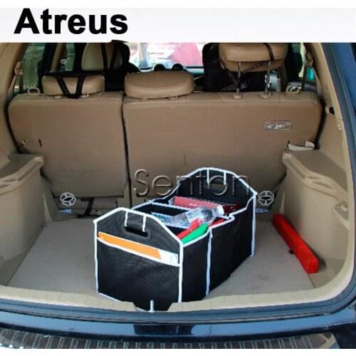 Atreus For Jeep Renegade Mitsubishi ASX Lancer Car Trunk Storage Bag seat Rack Folding Net Car Trunk Bag Organizer Storage Box
