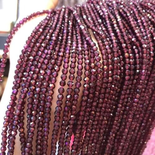 Natural stone Beads Round Faceted Garnet Beads Loose Spacer Beads For jewelry making DIY necklace bracelet accessories Wholesale