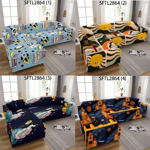 Cartoon spaceship Puff seat Elastic sofa cover Armchair cover Plaid sofa 3-seater couch cover sofas for living room large sofas