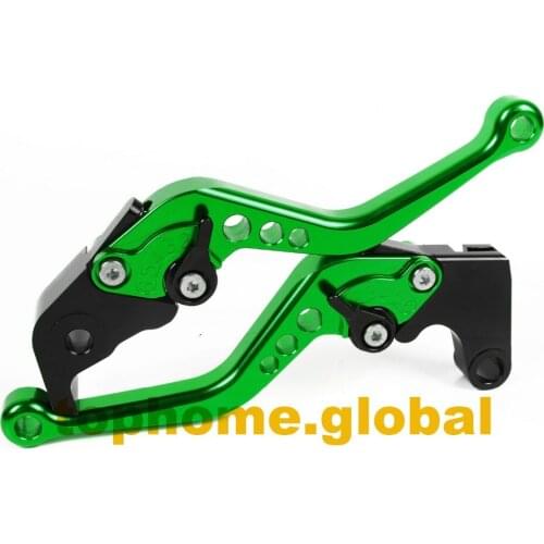 For Kawasaki ZX10R 2006 - 2015 Short Green CNC Clutch Brake Levers Adjustable 2014 2013 2012 2011 2010 2009 2008 2007