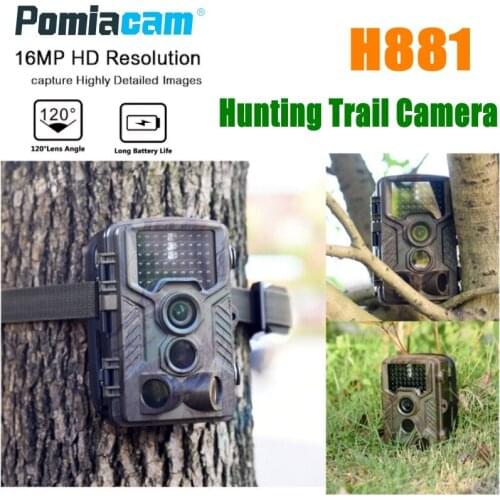 HD 1080P Hunting Camera H881 16MP 20M Infrared Night Vision Wildlife Scouting Hunting Trail Camera Fast Trigger Time 120 Angle