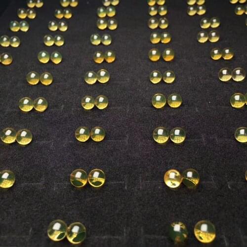 ICNWAY 1pair Natural Mexican Blue Amber Stud Earrings 5.5mm-6mm Round and 925 Sterling Silver Stud AAA Grade