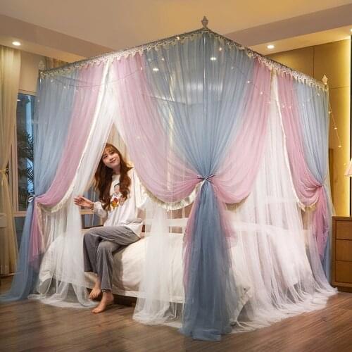 Stainless Steel Foldable Mosquito Net for Bed Universal Palace Mosquito Net Bi-parting Mosquitera Cama Girls Room Decor BD50MN