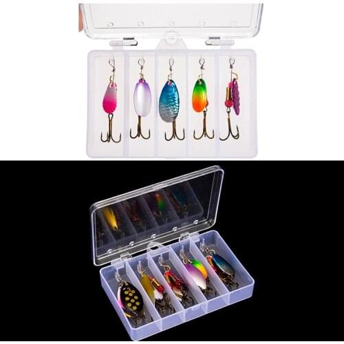 10pcs/Set Metal Baits Spinner Fishing Spoon Lures Spinner Bait Fishing Wobbler Bait Artificial Free With Box