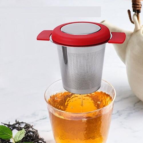 Stainless Steel Reusable Tea Infuser Basket Fine Mesh Tea Strainer With Handles Lid Tea Filters for Loose Tea Leaf
