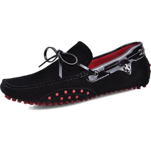 Men Casual Shoes Genuine Leather Moccasin Loafers Masculino Handmade Slip On Flat Boat Shoes Male Footwear