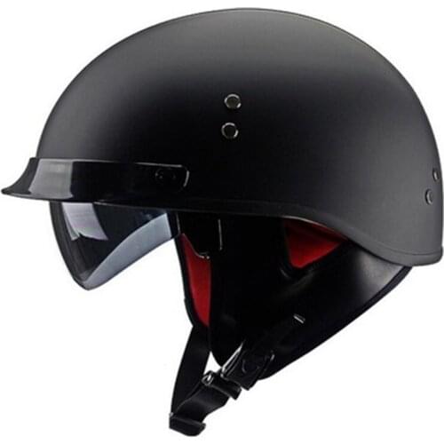 Summer Vintage Retro Helmet Moto Casco Capacete Motociclistas Open Face Scooter Biker Built-in Lens Visor Men