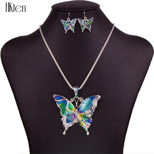 MS1504260 Fashion Jewelry Sets Hight Quality Necklace Sets For Women Jewelry Silver Plated Butterfly Unique Design Party Gifts