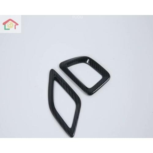 Carbon Fiber Look Trims For 2018-2019 10th Honda Accord Car Front Console Side Upper Air Vent Outlet Accessories Covers Molding