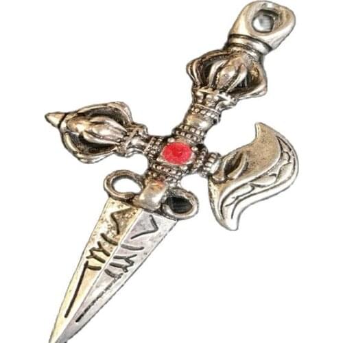 China Tibetan silver inlaid Amulet Pendant Boycott bad luck