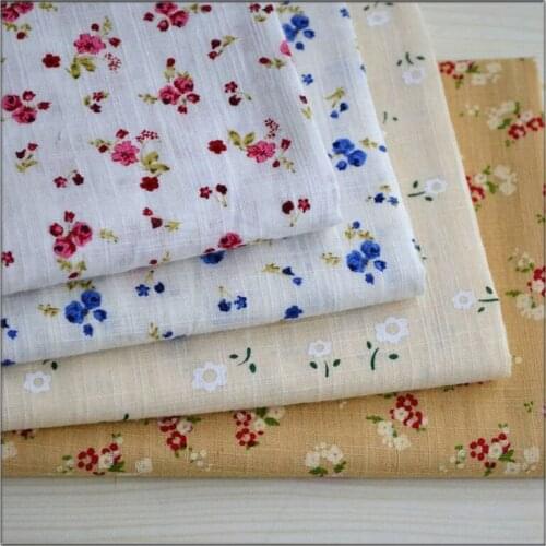 Country Style Small Floral 100%Cotton Cloth Shirt Dresses Baby Cotton Fabric Handmade DIY Skin-friendly Breathable Comfortable