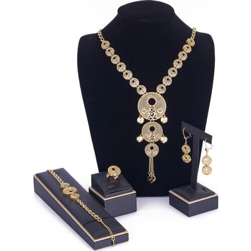 Middle East style wedding jewelry set for women Saudi Arabia jewelry set Egypt copper high quality arab jewelry set