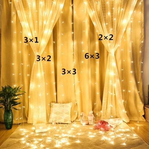 2x2/3x2/3x3/6x3m LED String Lights led xmas Christmas lights Fairy Lights outdoor Home For Wedding/Party/Curtain/Garden Decor