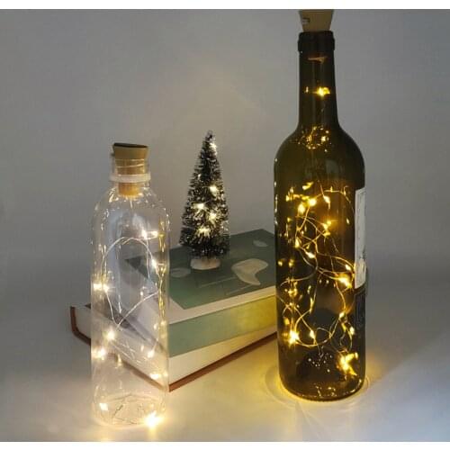 LED Solar Wine Bottle Garland String Lights Durable Practical Multi-functional Classic Party Cork Copper Wire Fairy Lamp