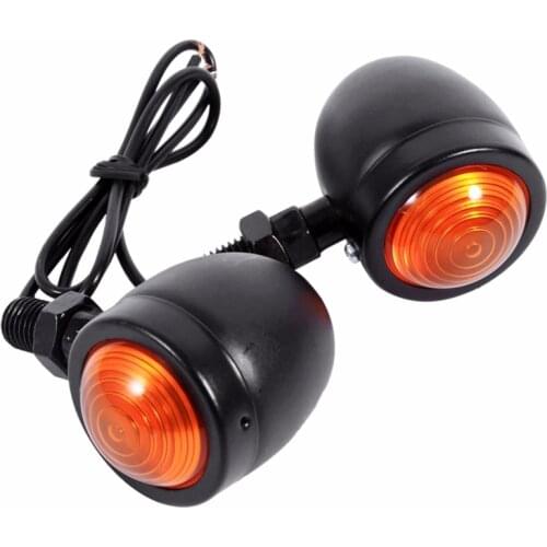 1 Pair Motorcycle Turn Signal Indicator Light Amber Motorbike Blinker Headlight 12v Indicator lamp Bullet Chrome black new