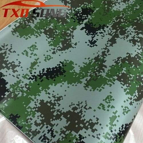7 Sizes Premium Camo Vinyl Car Wrap green digital Camouflage Film Sticker For Car Scooter Motorcycle Decoration
