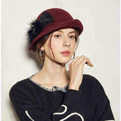 European and American autumn and winter womens new berets, stewardess top hats, Australian wool berets