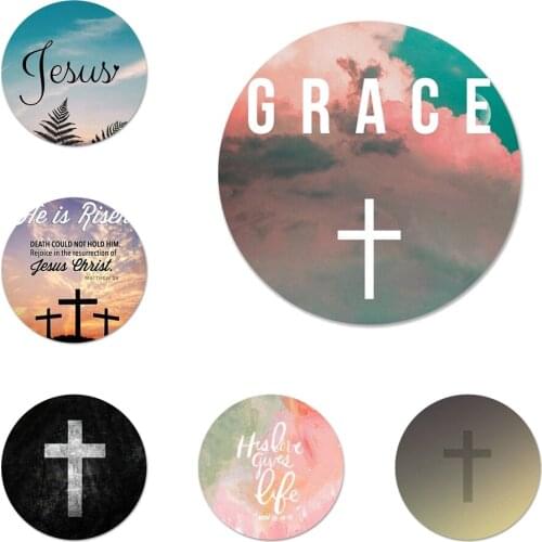 58mm Biblical scriptures Jesus Christ Icons Pins Badge Decoration Brooches Metal Badges For Backpack Decoration