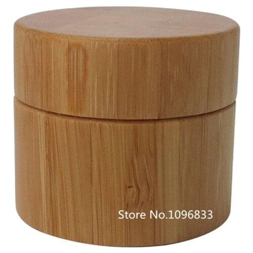 10pcs/Lot Environmental Bamboo Empty Refillable Cosmetic Cream Jar Refillable Bottles Empty Pot Bottles Makeup Jar 30ml Bottle