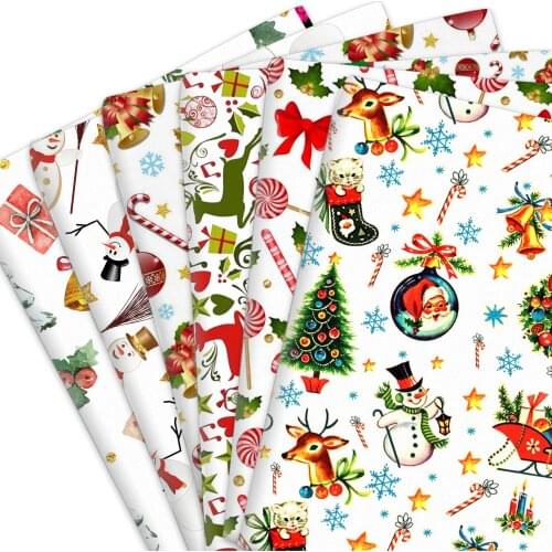 100% Or Polyester Cotton Fabric Christmas Celebration Theme Printed Cloth Fabric Handmade Crafts Garment DIY Material 50*145cm