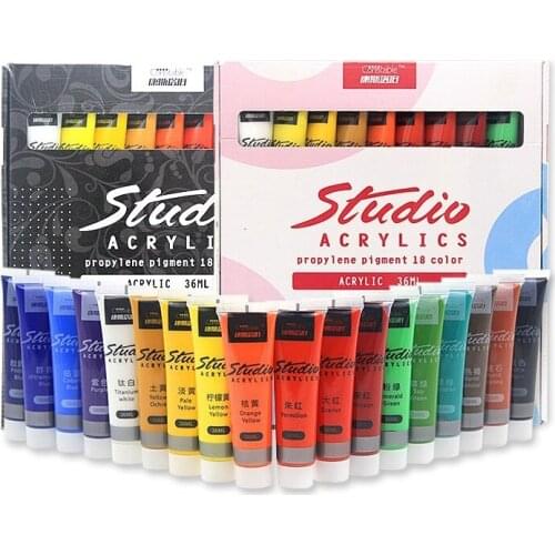 18/24 Acrylic Paint Set Colors Fabric Paint For Clothing Textile Nail Fiber Pigment Acrylic Paints For Painting Big Art Supplies