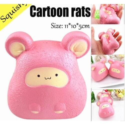 3pcs/lot Mini Squeeze Toy Squishy kaka rat Cute Kawaii doll Squeeze Stretchy Animal Healing Stress Hand Fidget vent Toys