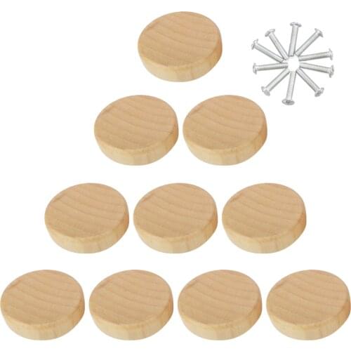 5pcs /10pcs /20pcs /50pcs Solid Wood Single Hole Handle Drawer Cabinet Door Wooden Pull Handle Furniture Handle Knob Hardware