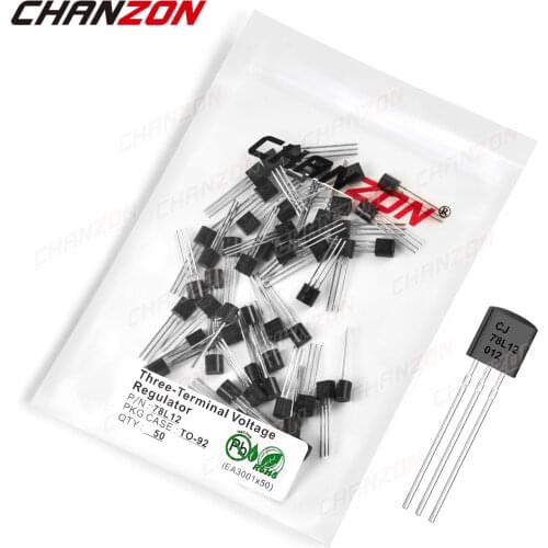 50Pcs 78L12 TO-92 Three-Terminal Voltage Regulator Transistor Bipolar Junction BJT Tube Fets AC 30V Integrated Circuits