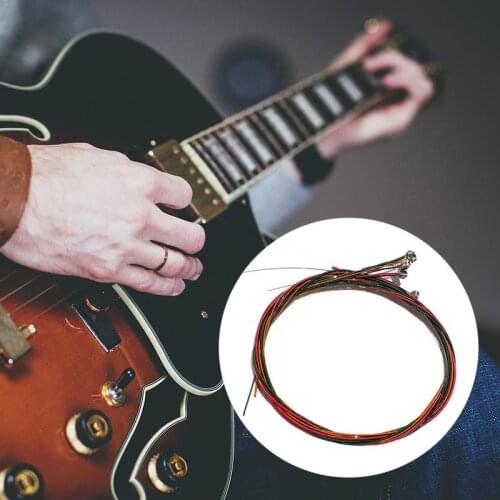 6PCS/set Wooden Guitar Strings Acoustic Guitar Steel Strings 6 Folk Songs In Bulk Strings Steel Strings