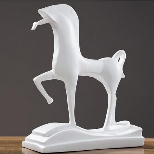 Abstract Knight Charger Sculpture | Cavalry Horse Statue, Vintage Resin, Home Illustration, Office Decor, Decorative Craft Acces