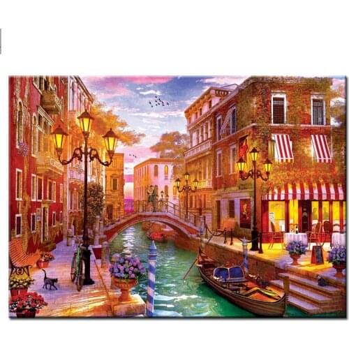 Diy diamond Seaside street diamond painting full square/round drill diamond embroidery Xmas landscape Z0050