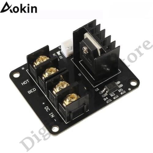 3D Printer Heated Bed Power Expansion Module High Power Module Expansion Board Hot Bed MOS Tube for 3D Printer With Cable