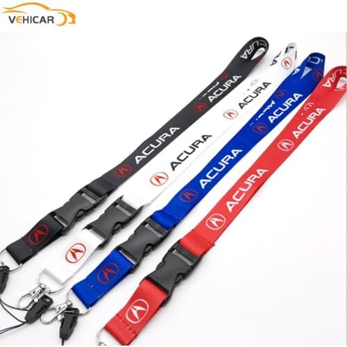 VEHICAR Car logo Lanyard For Acura Design Neck Strap Fashion Lanyard Keychain Keyring Car Keys House Keys ID Badges Card