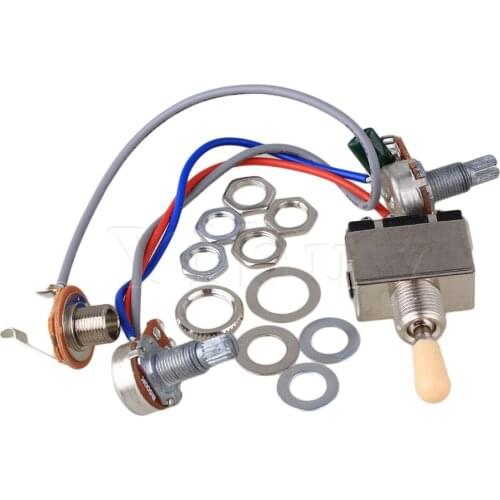 Yibuy Guitar Wiring Harness 3Way Toggle Switch 1V1T 500k Electric Guitar 2 Humbucker