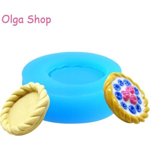 GYL123 22mm French Twisted Hollow Pie Shell Tart Bottom Silicone Mold Candy Chocolate Fondant Resin Jewelry Making Earring