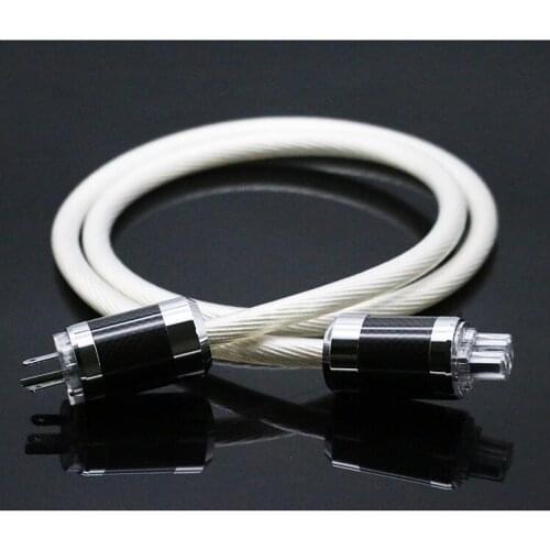 Hi-End 5NOCC Silver Plated Hifi Audio Power Cable hifi power cord cable for DVD CD AMP