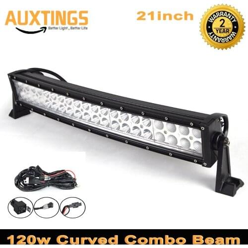 21" 120W Curved LED Light Bar Combo Beam For Work Driving Offroad Boat Car Tractor Truck 4x4 SUV ATV With Switch Wiring Kit