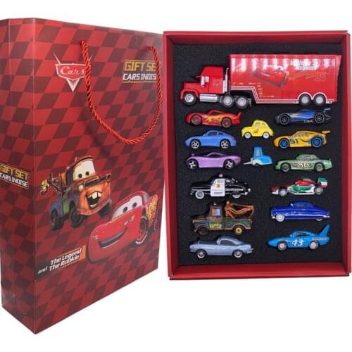 Pixar Cars 3 Metal 1:55 Alloy Car Model Toy Gift Box Set Lightning McQueen Mater Sally Raymond Children Boy Birthday Gift