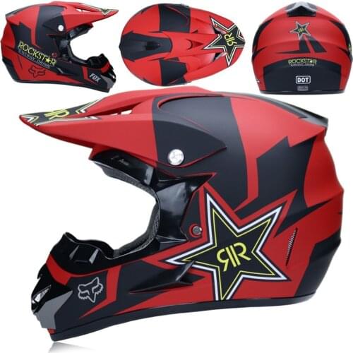Motorcycle Rally Off-Road Helmet Mountain Bike Racing Downhill Full Helmet Men and Women Four Seasons Free Three-piece Set