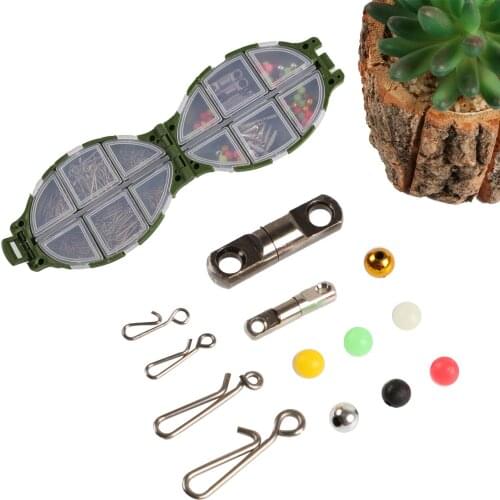 Lure Fishing Accessories Set Heavy Swivels Connector Hanging Swivel Pin Turn Beads Rock Fishing With Foldable Box Ocean Tackle