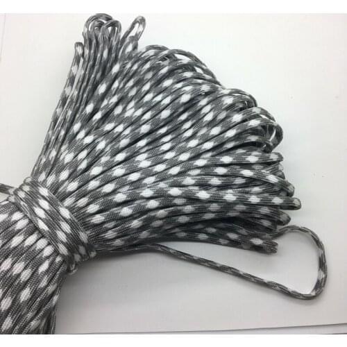 10yds/Lot Mxi color Paracord Bracelets Rope 7 Strand Parachute Cord CAMPING HiKING #White+gray
