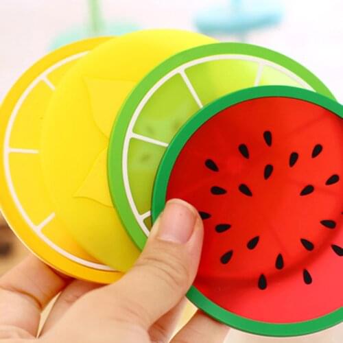 Coaster Fruit Shape Silicone Cup Pad Slip Insulation Pad Cup Mat Pad Hot Drink Holder