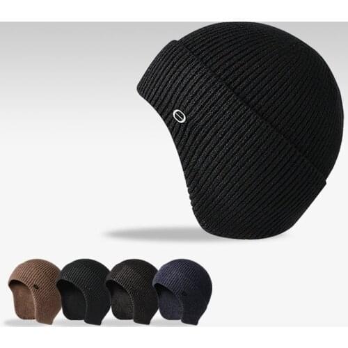 Imitation Rabbit Hair Ear Cap Mens Autumn Winter Warm Hat Outdoor Leisure Knitted Hat Thickened Skiing Warm Hat
