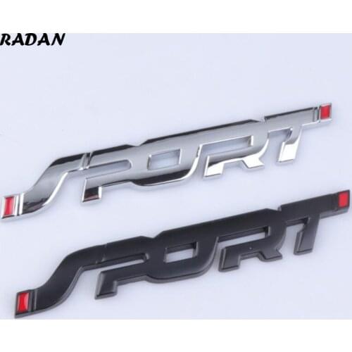 SPORT 3D Metal Badge Car Trunk Racing Emblem Badge Sticker For Swift Asx Lancer 10 9 Outlander 2013 Pajero Sport L200 Expo